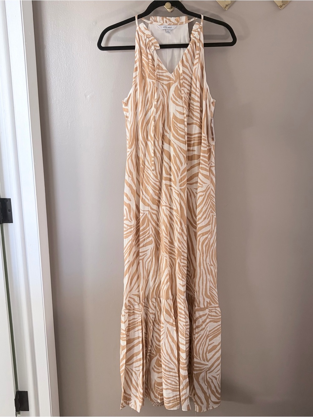 Nine West Zebra Print Tank Maxi Dress New With Tags Size XL